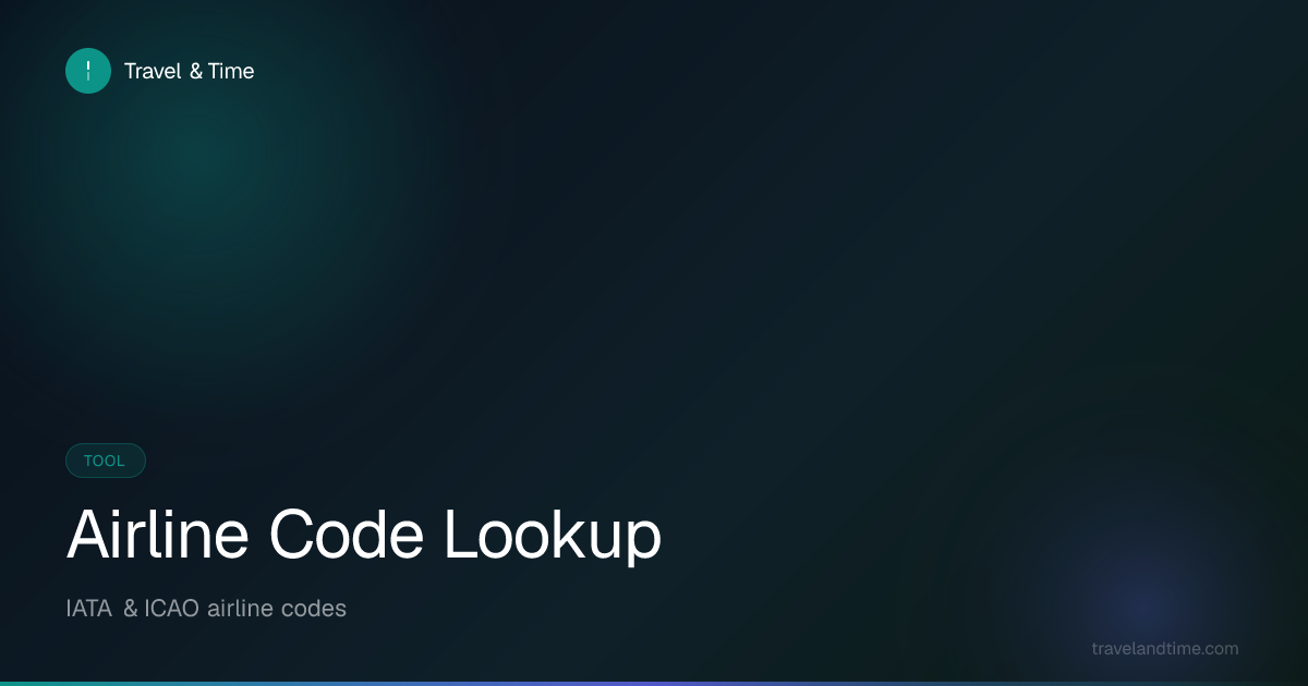 Airline Code Lookup — IATA & ICAO Codes | Travel and Time