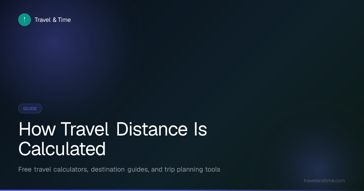 How Travel Distance Is Calculated | Travel and Time
